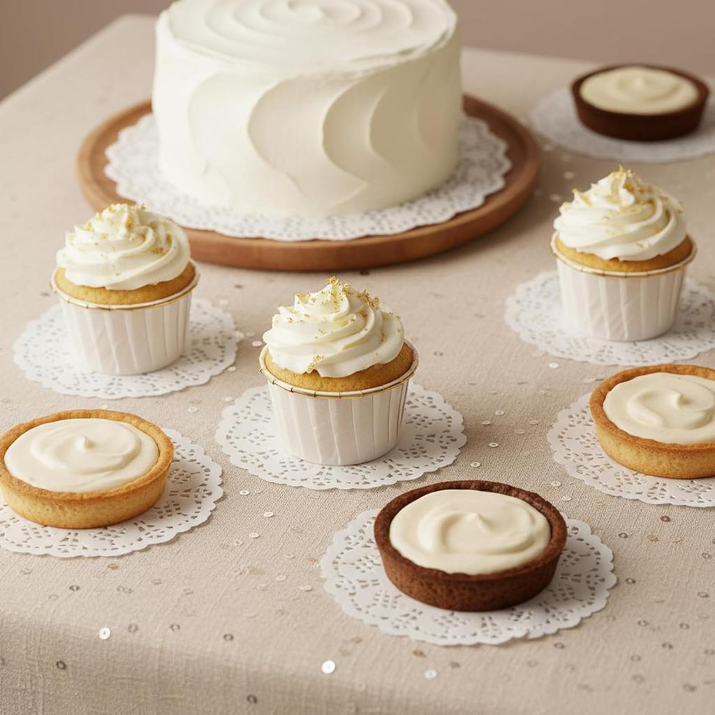 150 Pcs 4.5 Inch White Paper Doilies, Disposable Round Lace Paper Doilies, Doilie for Tables for Food Cakes Desserts Crafts and Table Decorations