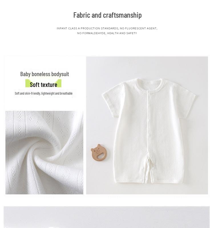 Newborn Summer Breathable Short Sleeve Bodysuit Pajamas for Boys & Girls
