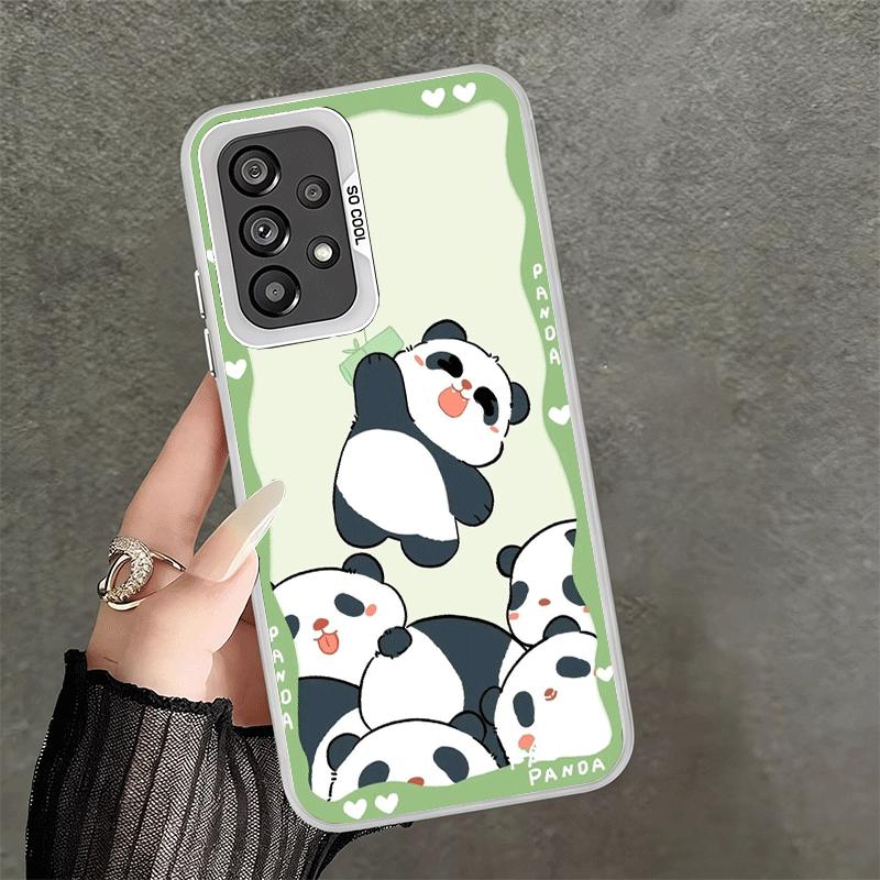 Cute Cartoon Panda Shockproof Phone Case for Samsung A17 A16 A15 A14 A37 A57 A36 A56 A26 A35 A55 A25 A34 A54 A24 A13 A23 A33 A53