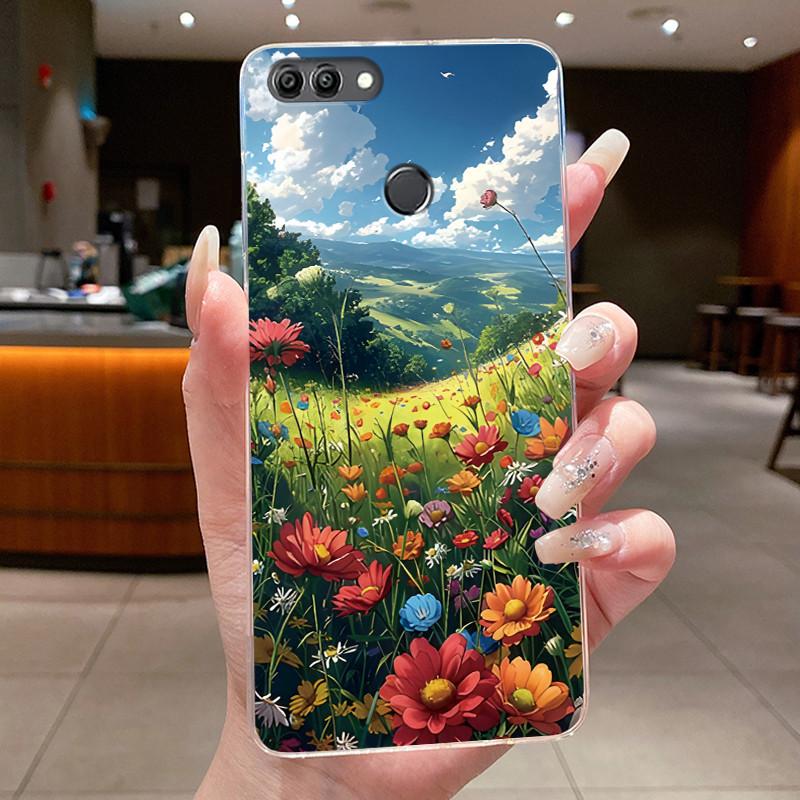 Casing For Huawei Y9 2018 Case Luxury Dragon Cute Cool Boys Girls Transparent Soft Silicone Phone Case Huawei Y9 2018 Back Cover