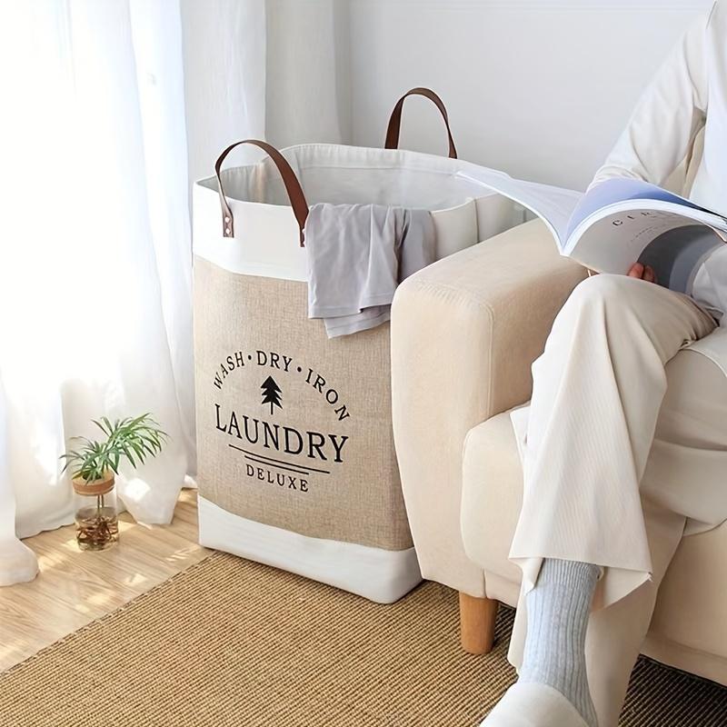 1pc Portable Dirty Clothes Basket, Toy Storage Basket, Household Laundry Hamper with Portable Handle, Home Organization and Storage Supplies