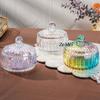 European-Style Crystal Glass Candy Jar,Jewelry Organizer Glass Jar With Lid Aromatherapy Candlestick Container Home Decoration