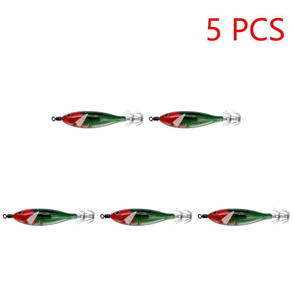 5.7g/8cm Tintenfisch Anlockköder Doppelhaken Lebensechter Tintenfischhaken Angelzubehör Leuchtende Tintenfisch Jig Haken Angelzubehör