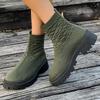 Spring Plus-size Fashion Boots Women's New Stretch Fly Knit Platform Socks Boots Casual Low-top Martin Boots