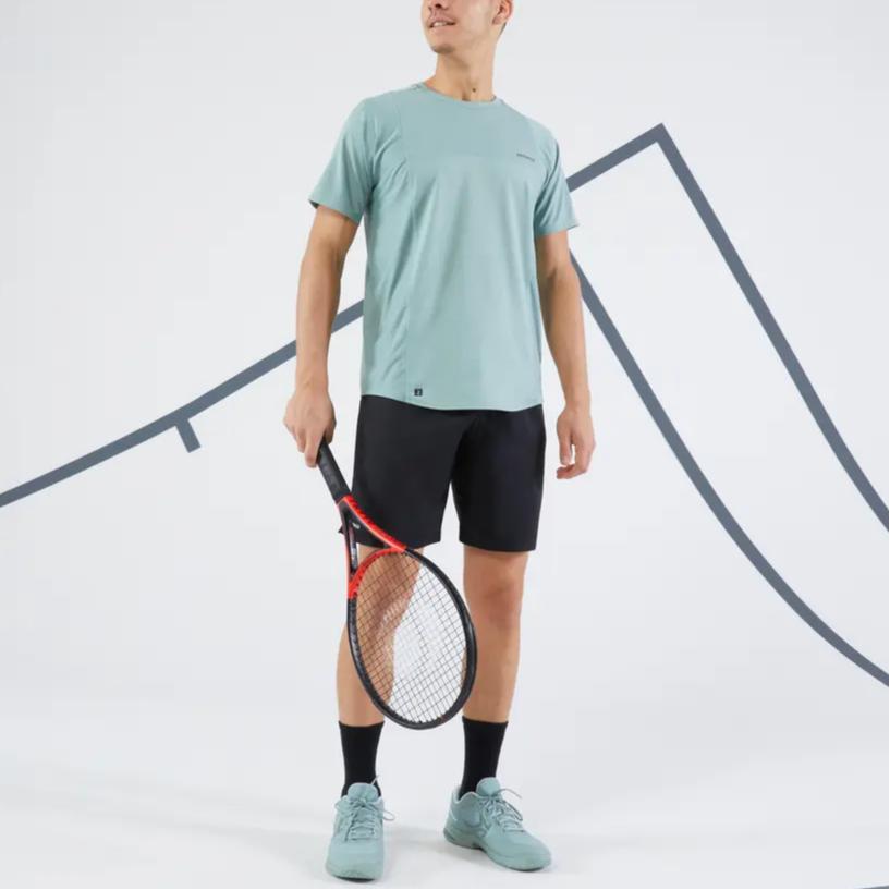 DECATHLON ARTENGO Gaël Monfils RN Crew Neck Breathable Quick Dry Short Sleeve T-Shirt Men's Azure