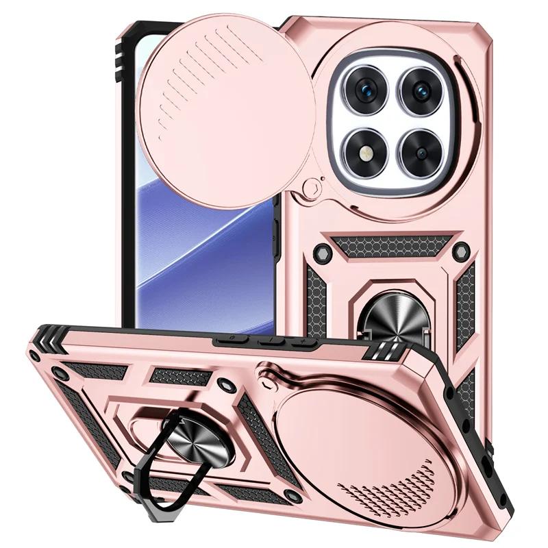 Custodia Armatura Antiurto Per Xiaomi Redmi Note 14 Pro 5G 4G Supporto Anello Magnetico Auto Copertura Scorrevole Obiettivo Fotocamera Per Redmi 14C Funda