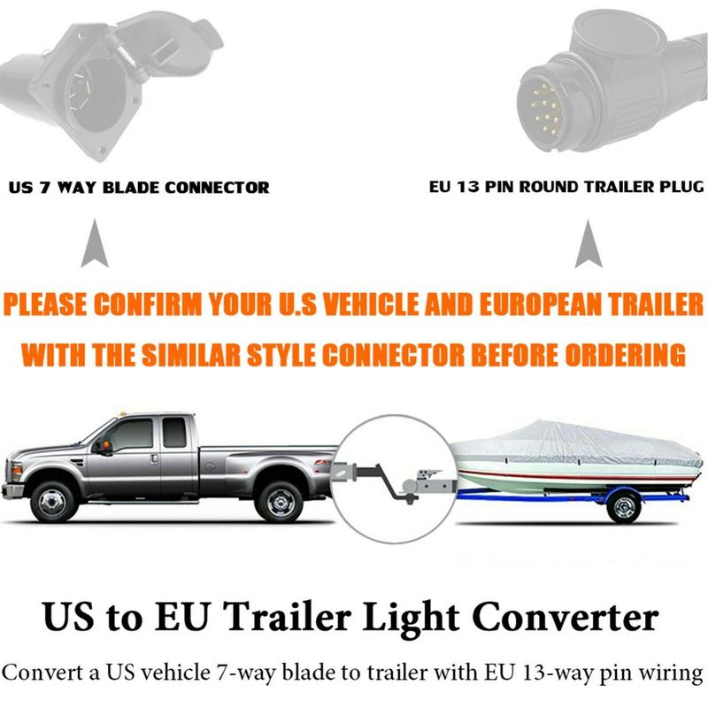 an 13 Pin to  7 Way Plug Round Connector Trailer Light Electrical Converter Trailer Light Converter
