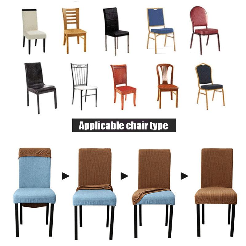 1pc Seersucker Chair Cover with Elegant Ruffle Skirt for Dining Room Washable Kitchen Chair Slipcover For Hotel Wedding