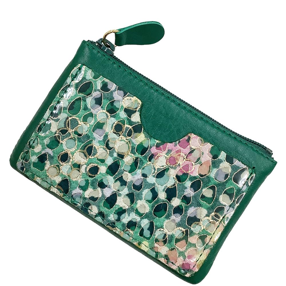 

HARUBE Kyoto Naniwaya Mini Coin Case, Yuzen-dyed Pig Leather, Suede, with Card Pocket, Coin Purse, Cowhide Leather, Women s, #83-183 [Pig Enamel]