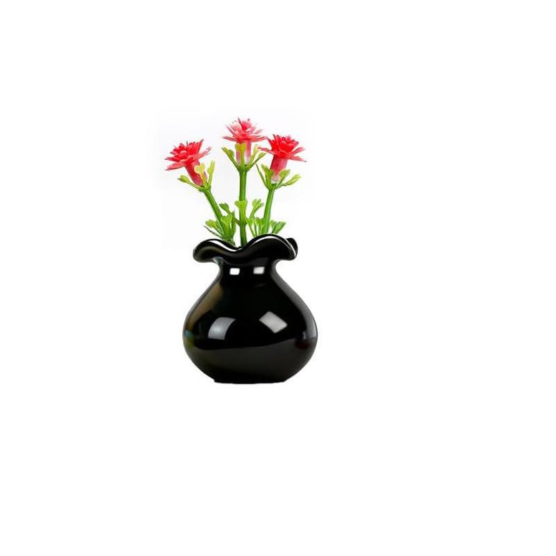 

3D Micro Landscape Ceramic Vase Fridge Magnet, Cute Plant Pot Refrigerator Magnet, Artistic Home Decor Ornament for Kitchen Livi