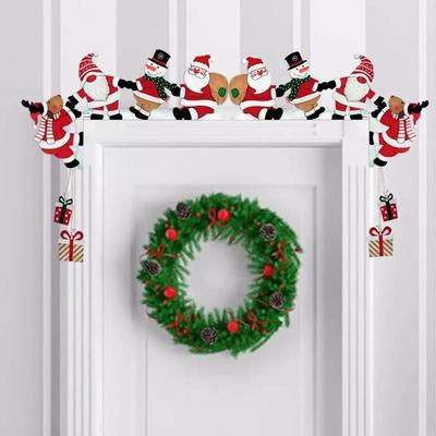 2026 Ahşap Noel Baba Kapı Köşe Dekoru Kardan Adam Ren Geyiği Kolye Noel Çizgi Film Kapı Çerçevesi Dekoru Parti Noel Süsü