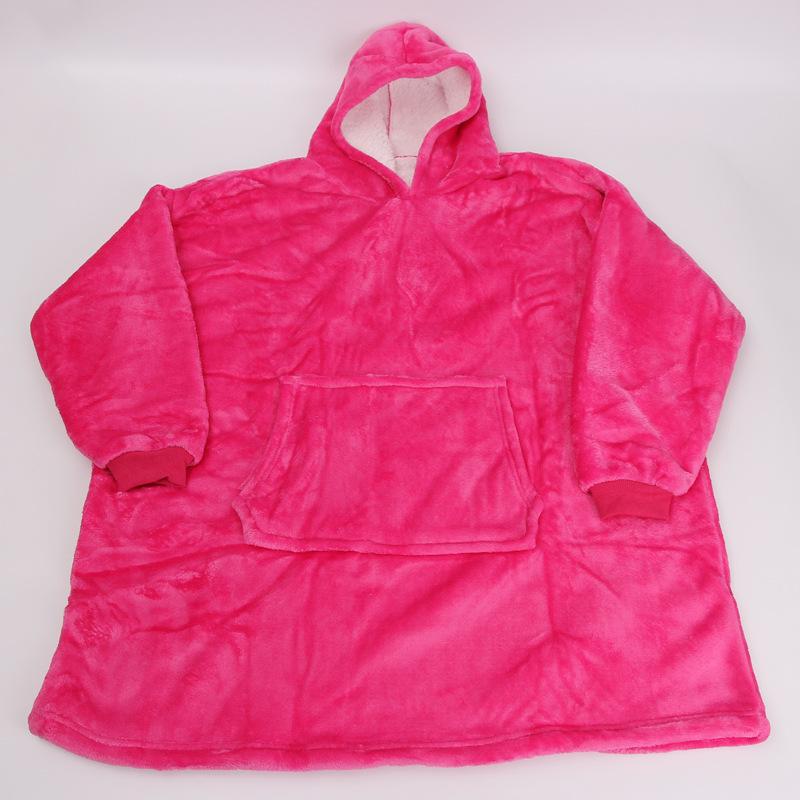 Unisex Hooded Fleece Blanket Pullover for Outdoor Warmth and Cold Protection