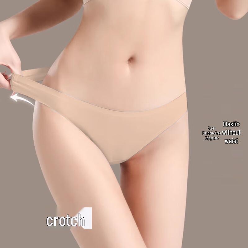 Langsha Women's Seamless Ice Silk Low-Rise Thong Underwear