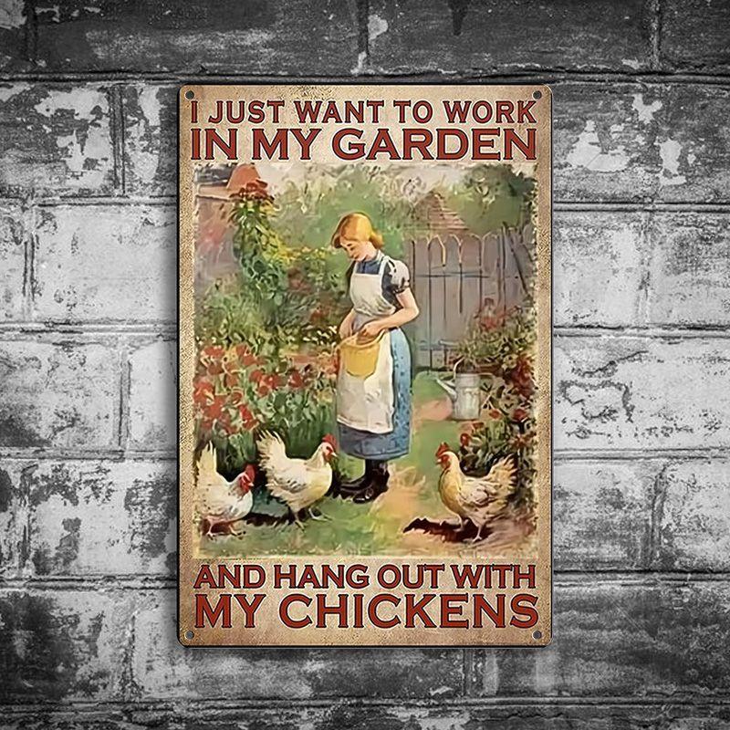 20CM Pastoral Life Artistic Conception Wall Hanging Painting Outdoor Wall Decoration Photography Props Iron Art Old Iron Painting