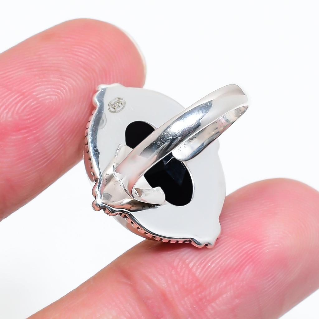 Black Onyx 925 Sterling Silver Ring V6433, Black Ring, Oval Ring, Valentin's Day Gift, Gift For Her, Birthday Gift, Handmade Jewelry, Silver Jewelry,
