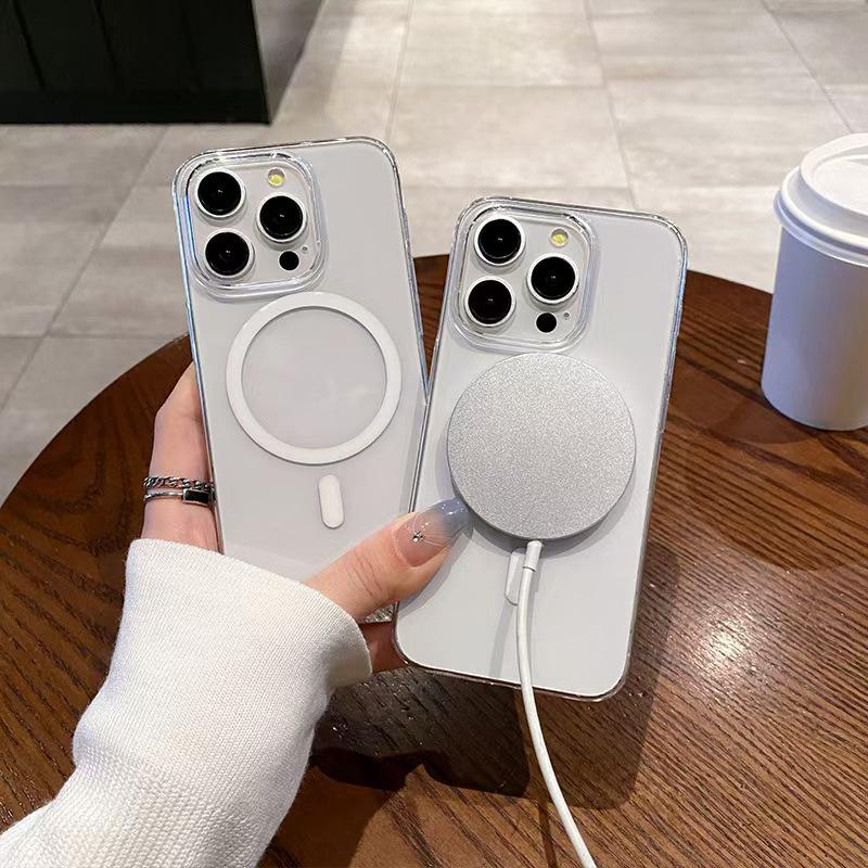 Apple 12/13 Magnetic Phone Case: Drop-proof, Strong Magnetic, Heat Dissipation, Transparent Design