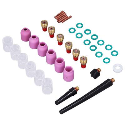 40Pcs TIG Welding Torch Accessories Kit Collet Alumina Nozzle Gas Len Glass Cup for WP?92025