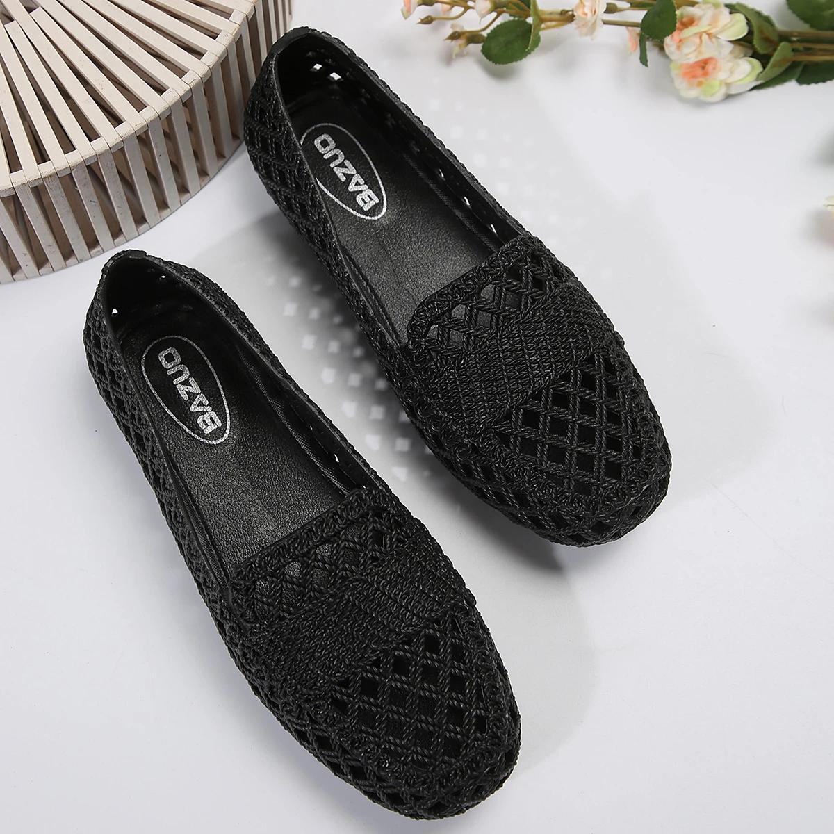 

Новые летние модные и удобные полые женские балетки, повседневная уличная обувь, нескользящие модные сандалии с закрытым носком 40 чёрный