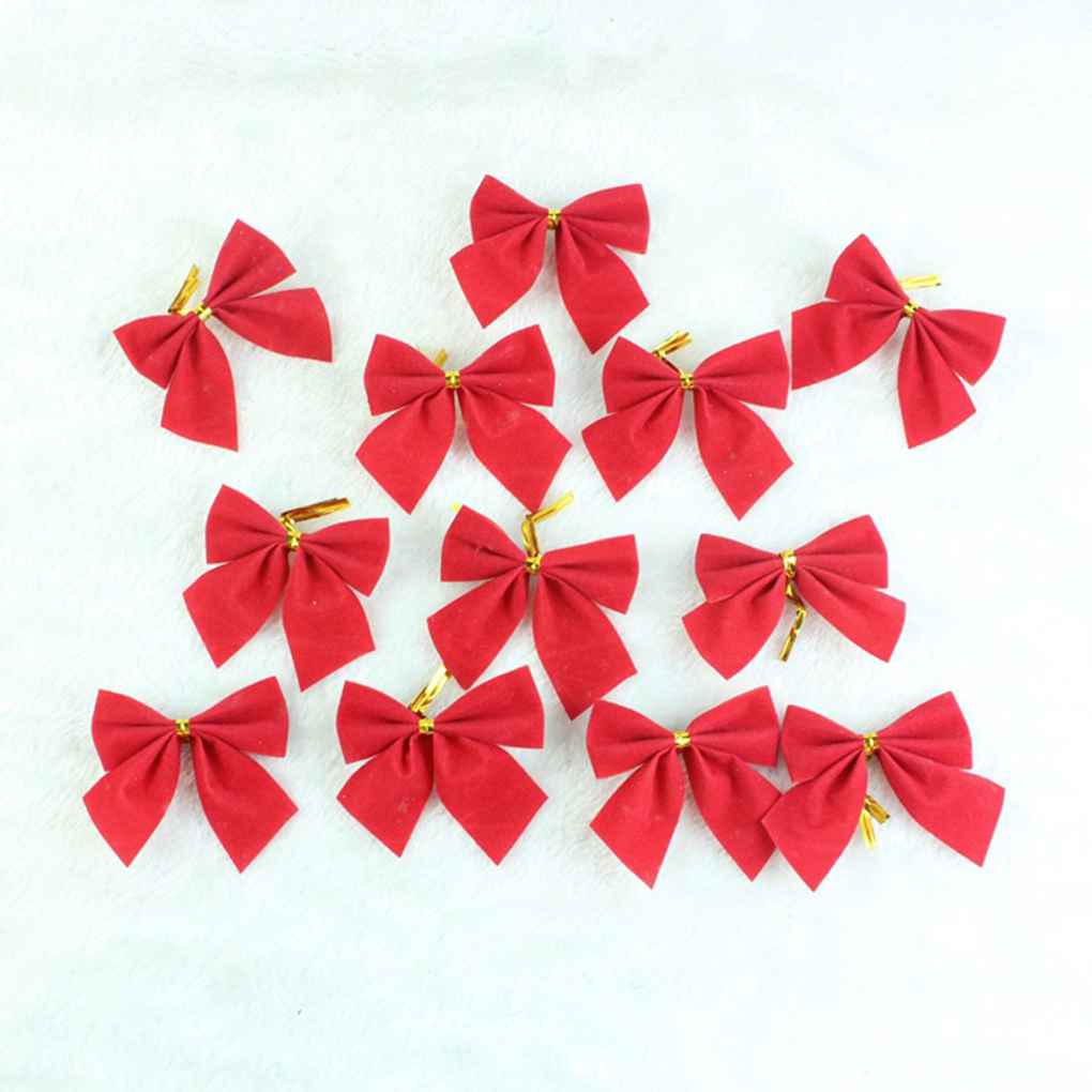 24pcs Christmas Tree Bowknot Xmas Tree Wedding Party Decoration Bows DIY Gift
