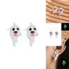 Stylish Halloween Ghost Earrings Chic Glow In The Dark Fashionable Studs For Women