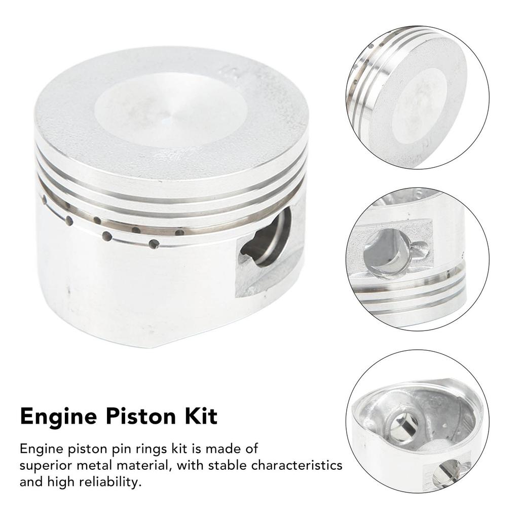 52,4 mm Kolbenring Dichtungssatz, KIMISS Motorteile Kolbensatz Metallkolbenring-Kit