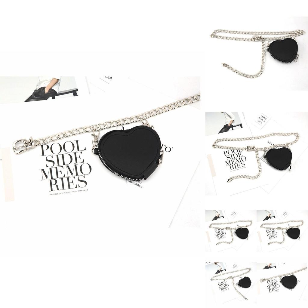Fashion Metal Women Waist Chain With Detachable Heart Shaped Bag Pendant For Women Casual Use