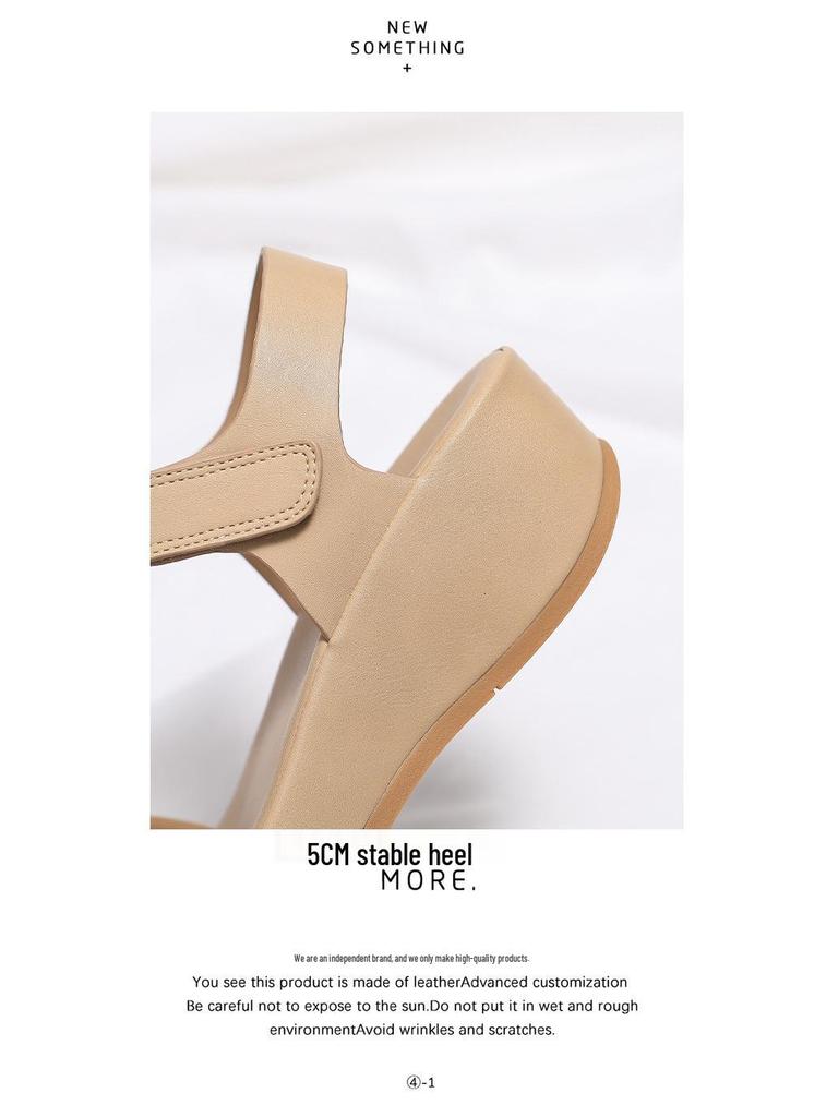 Summer High Heel Wedge Sandals: Fashionable, Comfortable One-Strap Roman Design