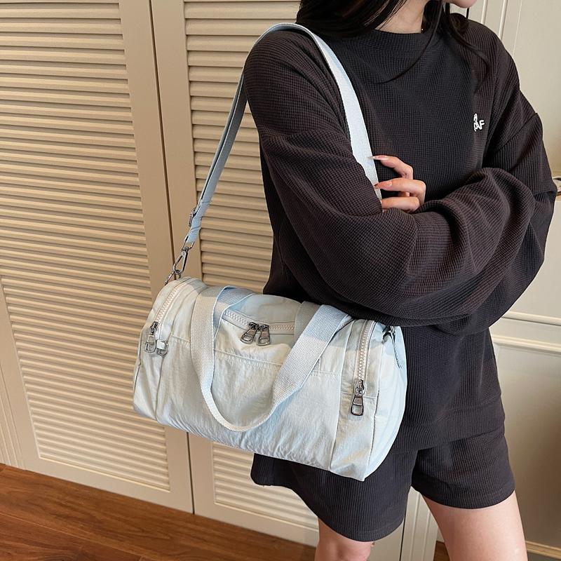 Waterproof Travel Bag Women's Shoulder Bag Solid Color Large Capacity Crossbody Bag
