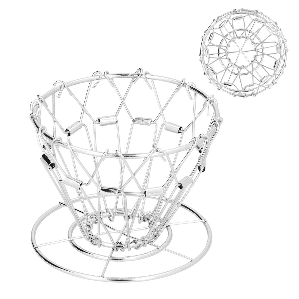 HandMade Coffee Filter Stand DripType 3Holes Foldable Stainless Steel CakeType Coffee Filter Holder(Silver )