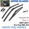3PCS For Fiat 500 312 2007-2017 24" + 14"+ 11" Front Rear Wiper Blades Windshield Windscreen Window Cutter Accessories