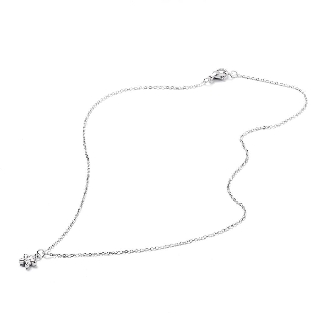 Jbans Classic Volume Mini Flower Pendant Slim Chain Necklace (C2503-An884_Sv)