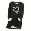 Women's Round Neck Print Thickened Plush Cashmere Warm Long Top