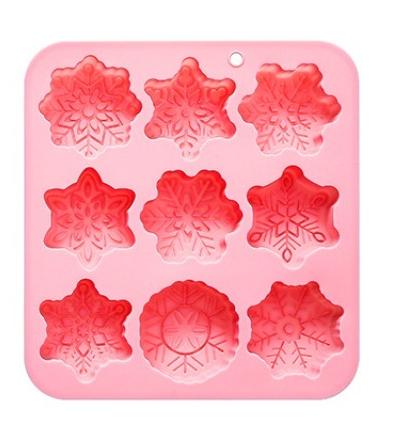 

Snowflake Silicone Mold Christmas Chocolate Mold,9 Shapes Snowflake Soap Ice Cube Mold for Candle Jello Candy Holiday DIY Crafts розовый