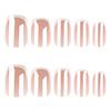 Glossy European and American Nude French White Edge Wearable Nail Tips