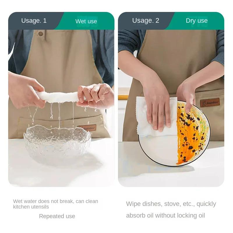 New 600PCS Disposable Hanging Kitchen Wipes Absorb Water and Oil Wet and Dry Enlarged and Thickened Non-woven Cleaning Cloths