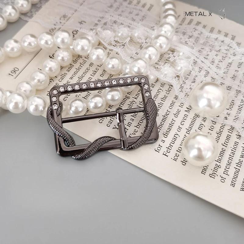 

Модные пряжки в форме змеи, красивая металлическая прямоугольная пряжка Shake для женского пальто, пояса, швейные принадлежности 3.5cm чёрный