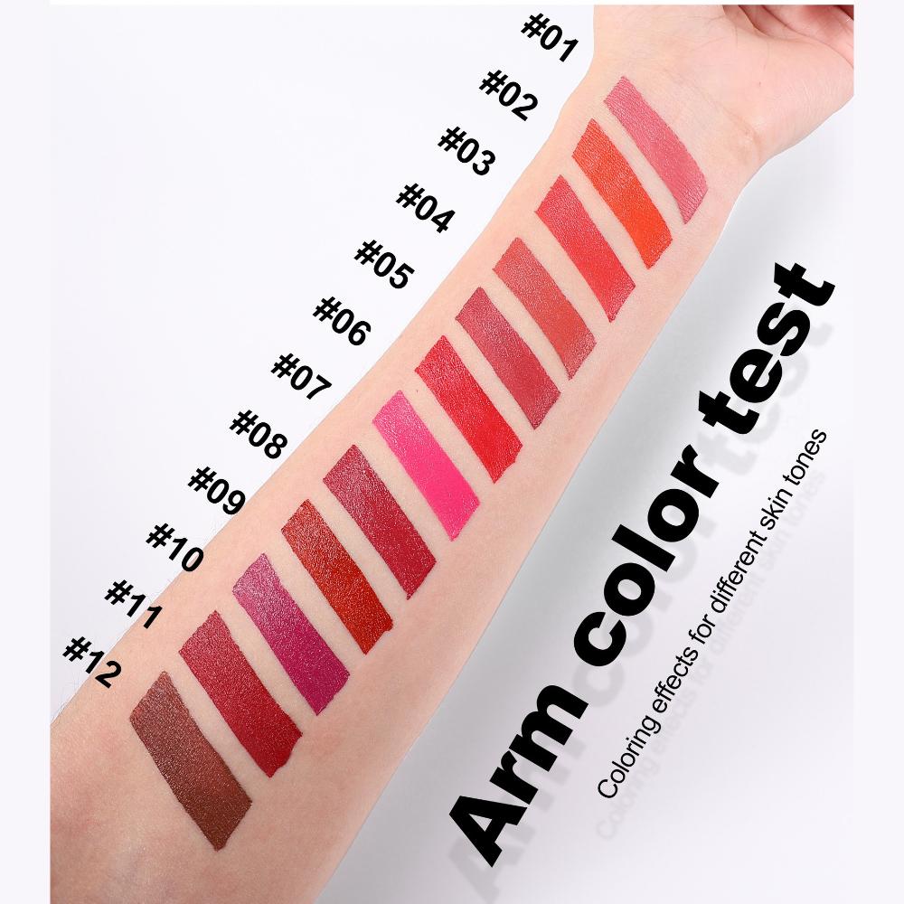 HANDAIYAN Velvet Matte Lipstick, Waterproof Long-Lasting Moisture Lip Makeup, Pigmented Smooth Nude Red Lipstick in Clear Floral Tube, Cosmetic