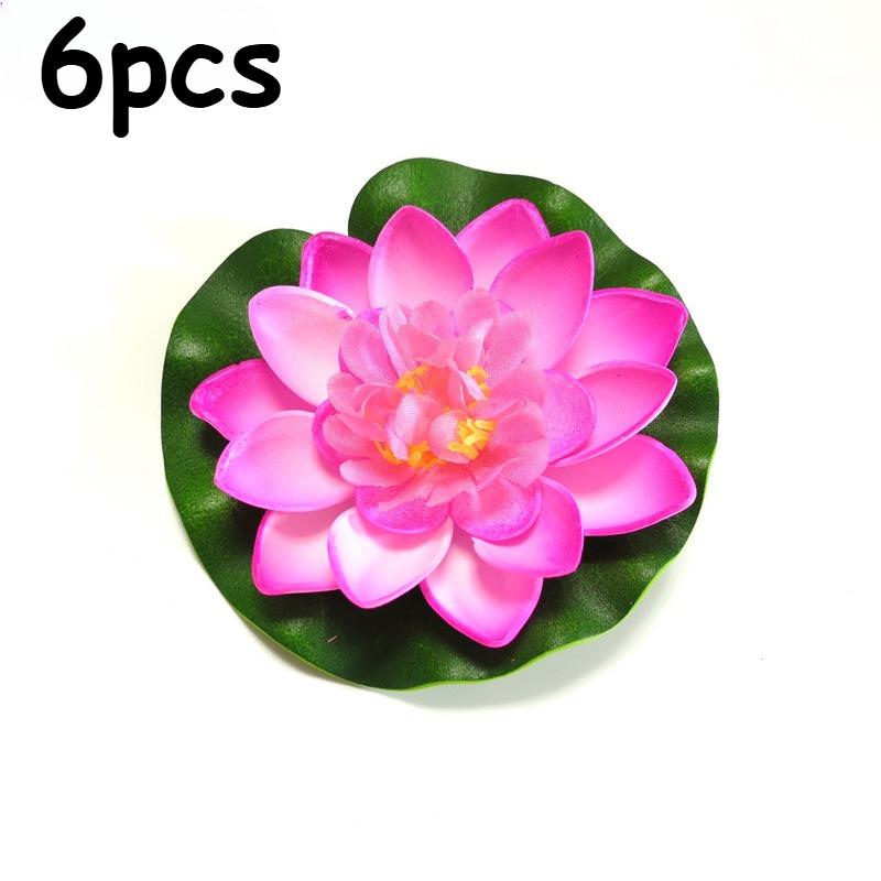 

6pcs/1pc EVA Artificial Lotus Flowers with Lily Pads - Floating Foam Pond Plants for Aquarium, Pool, Water Garden Decoration