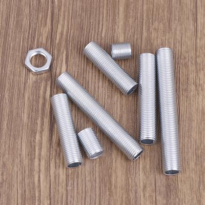 Hot Sale 10Pcs M10 Lamp Tooth Tube Metal Hollow Threaded Tube Screw Nut Lamp Cap Galvanized Chandelier Connect Rod Fixed Base