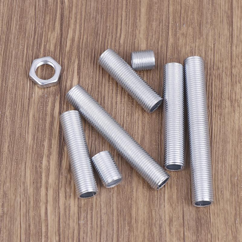 Hot Sale 10Pcs M10 Lamp Tooth Tube Metal Hollow Threaded Tube Screw Nut Lamp Cap Galvanized Chandelier Connect Rod Fixed Base