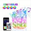 WS2812B LED String Light Smart Bluetooth Remote Control RGBIC Fairy Lamp USB Waterproof For Christmas Tree Lights Home Decor