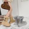 Corner Buckle Snow Boots Women's 2025 New Autumn Furry Explosion Northeast Velvet Thickened Warm Cotton Shoes Short Boots