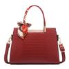 Elegant Middle-aged Mother's Bag 2024 New Fashion Crocodile Pattern Handbag Crossbody Bag Bride's Red Wedding Bag for Women