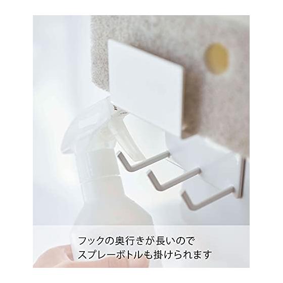 Yamazaki Jitsugyo Magnetic Bathroom Cleaning Tool Holder White Approx. W8 X D6 X H12cm MIST Bathroom Storage Bath Cleaning Sponge 4978