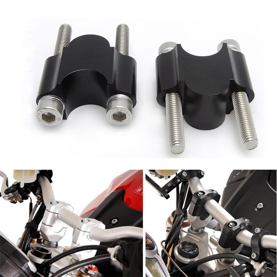 Black 7/8"-22mm Handlebar Bar Mount Clamp Riser Holder for Motorcycle Dirt Bike