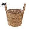 Natural Planter Basket Wicker with Handles Indoor Outdoor Plants Rattan Woven Rustic Plant Pot Home Living Room Balcony Garden Round Decorative Flower