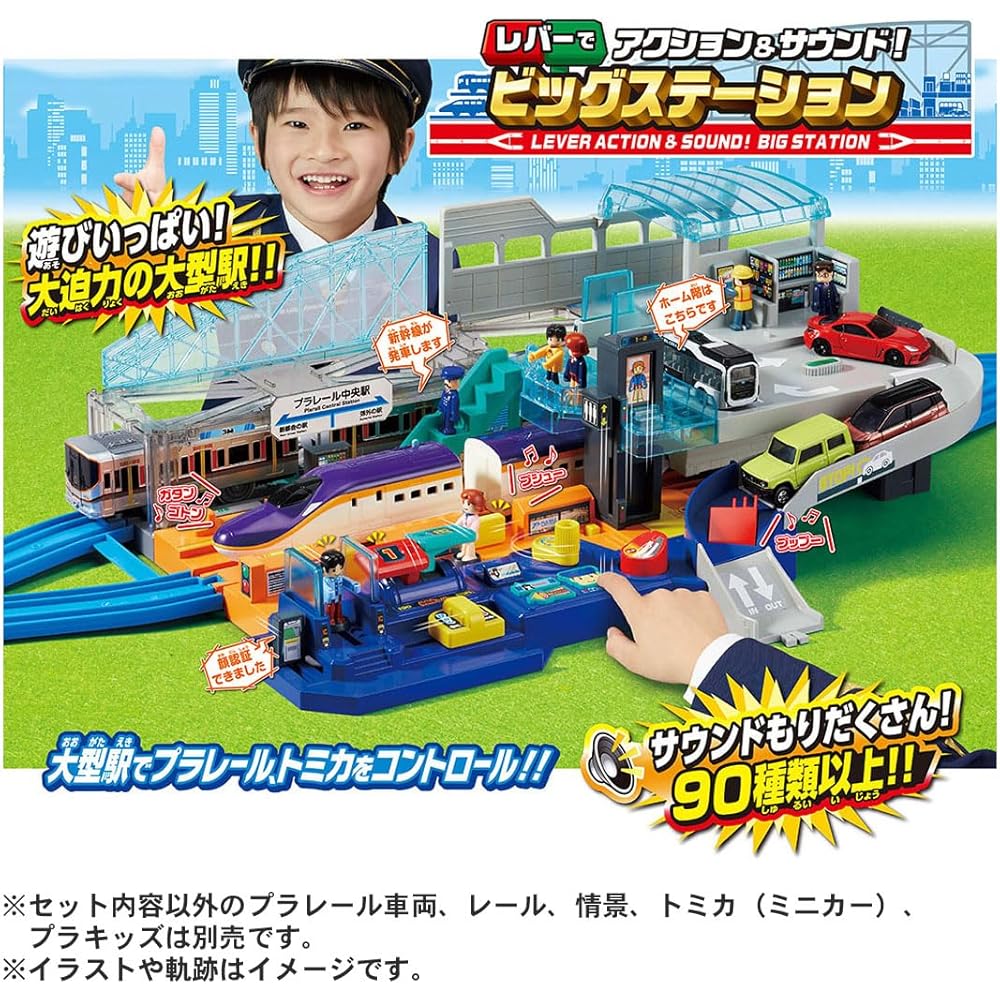 Takara Tomy Plarail Action and Sound Big Station Toy Train Set for Ages 3 and Up