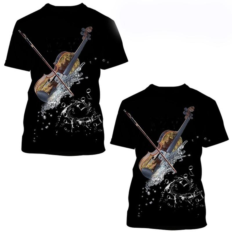 Sommer Mode Spaß Gitarre Grafik T Shirts für Männer Neue Casual Trend Persönlichkeit Harajuku Gedruckt Rundhals Kurzarm Tops