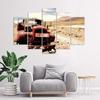Five Piece Picture Canvas Print Old Car Desert