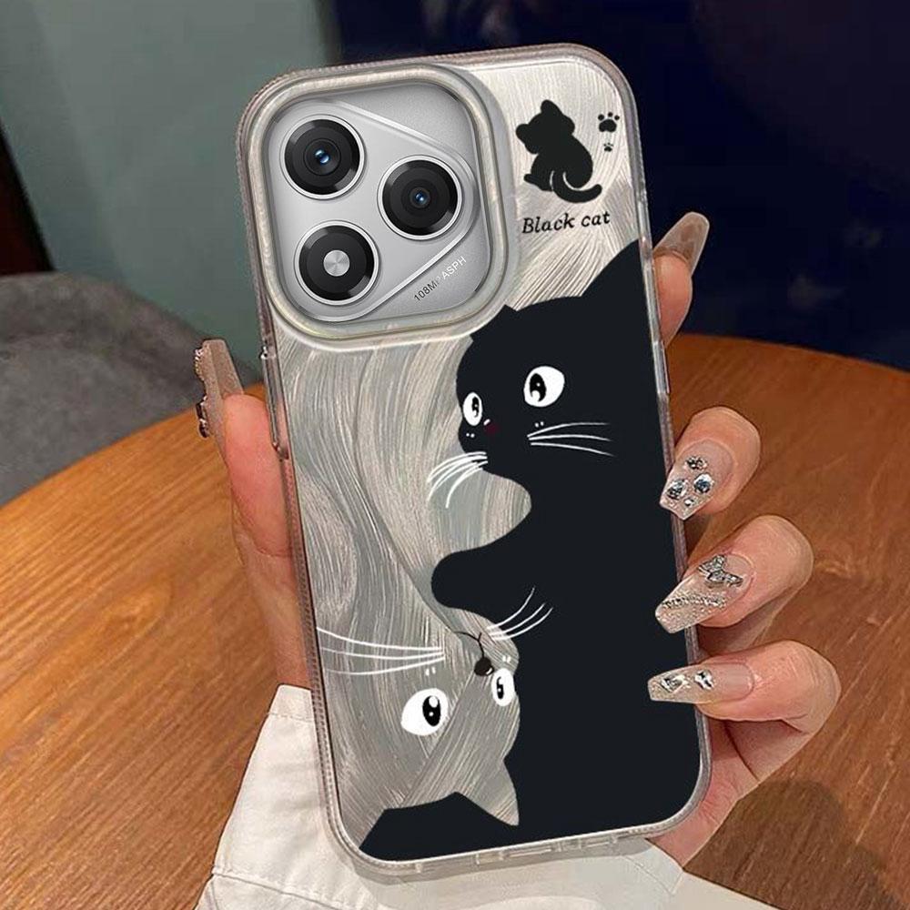 Artistic Embracing Black Cat Phone Cases for Honor 400 200 Pro Magic 7 5 Lite X9a X9c X8a X8b X8c TPU Shell Silicone Back Cover